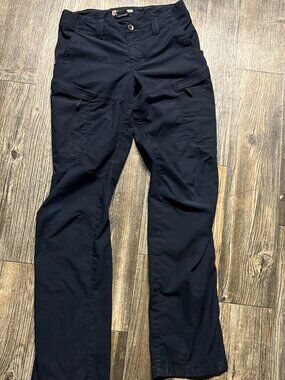 5.11 Ladies  Size 8 Tactical Pants Navy Blue Zipper Outdoors Cargo Womens Pocket